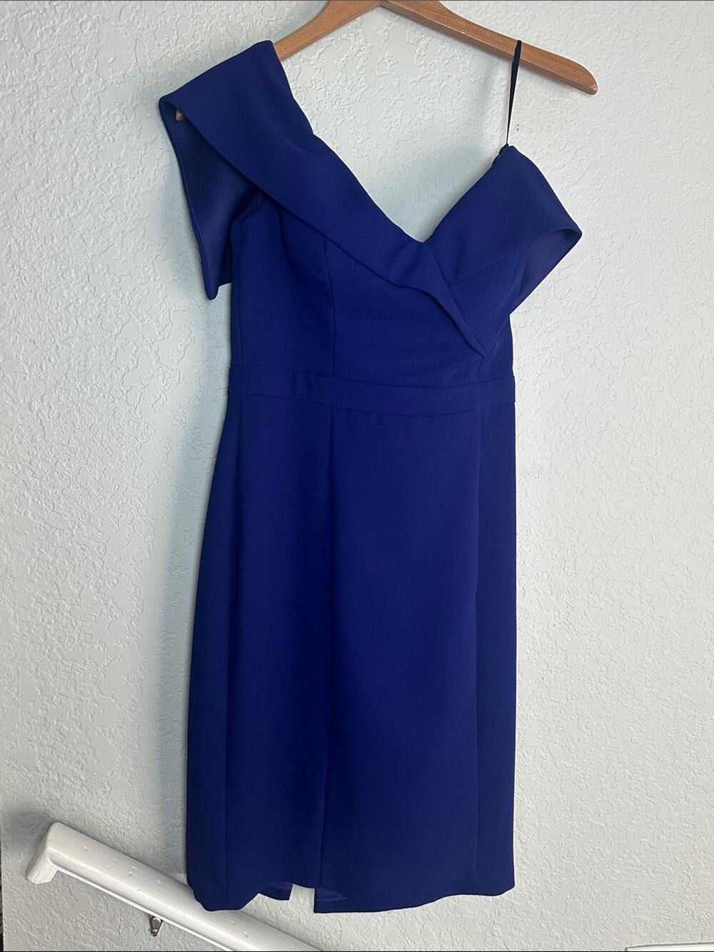 Xscape One-Shoulder Cocktail Dress Classic Evening Event Wedding Blue Purple